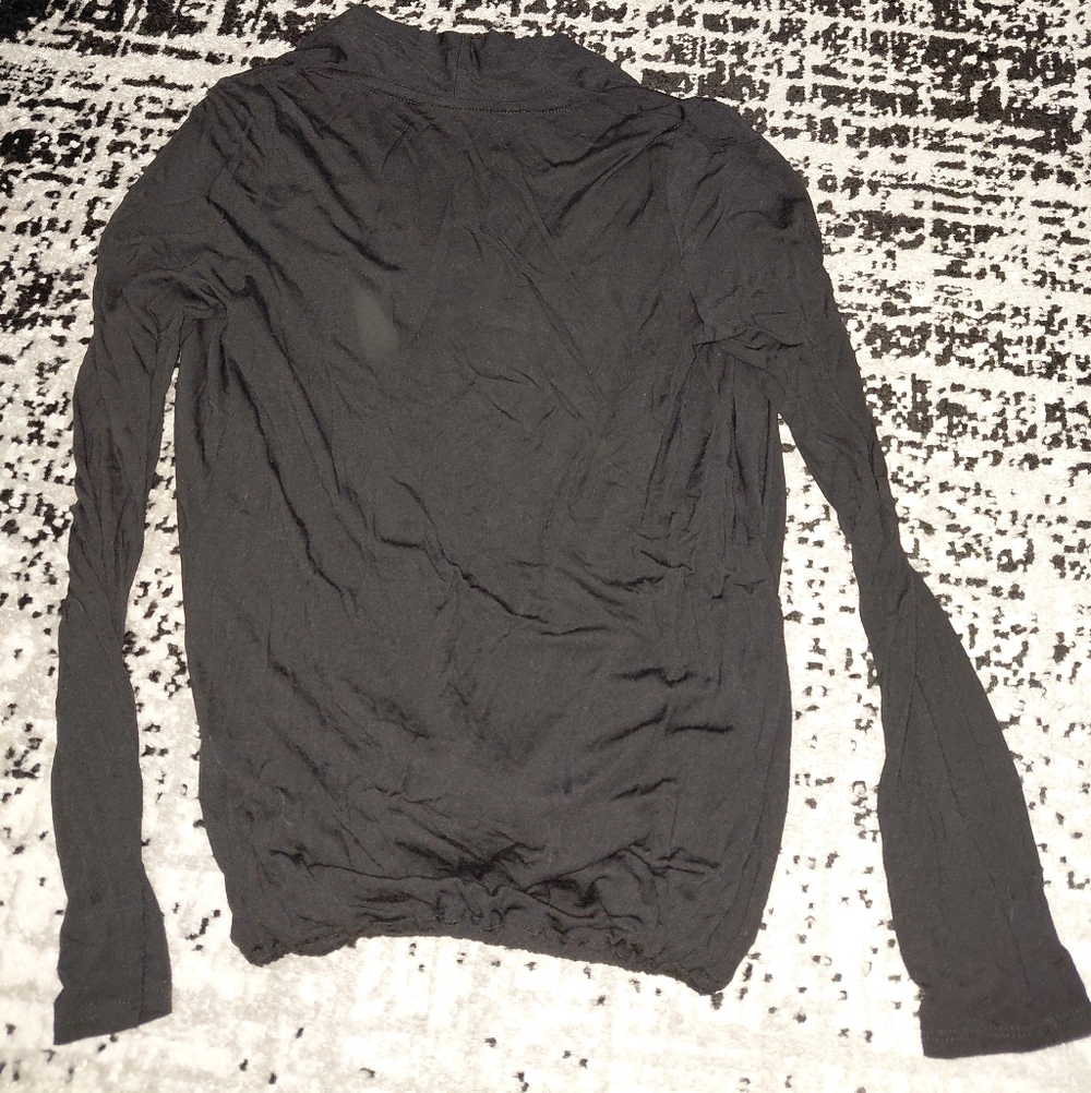 EUC Lanston Black Surplice Drape Top - Size Small! - Picture 12 of 12